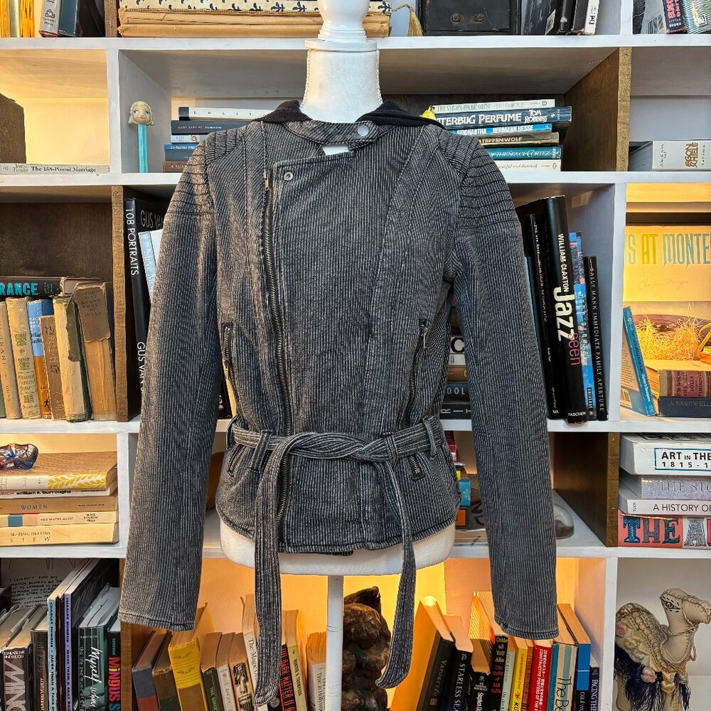 Free People Striped Moto Jacket